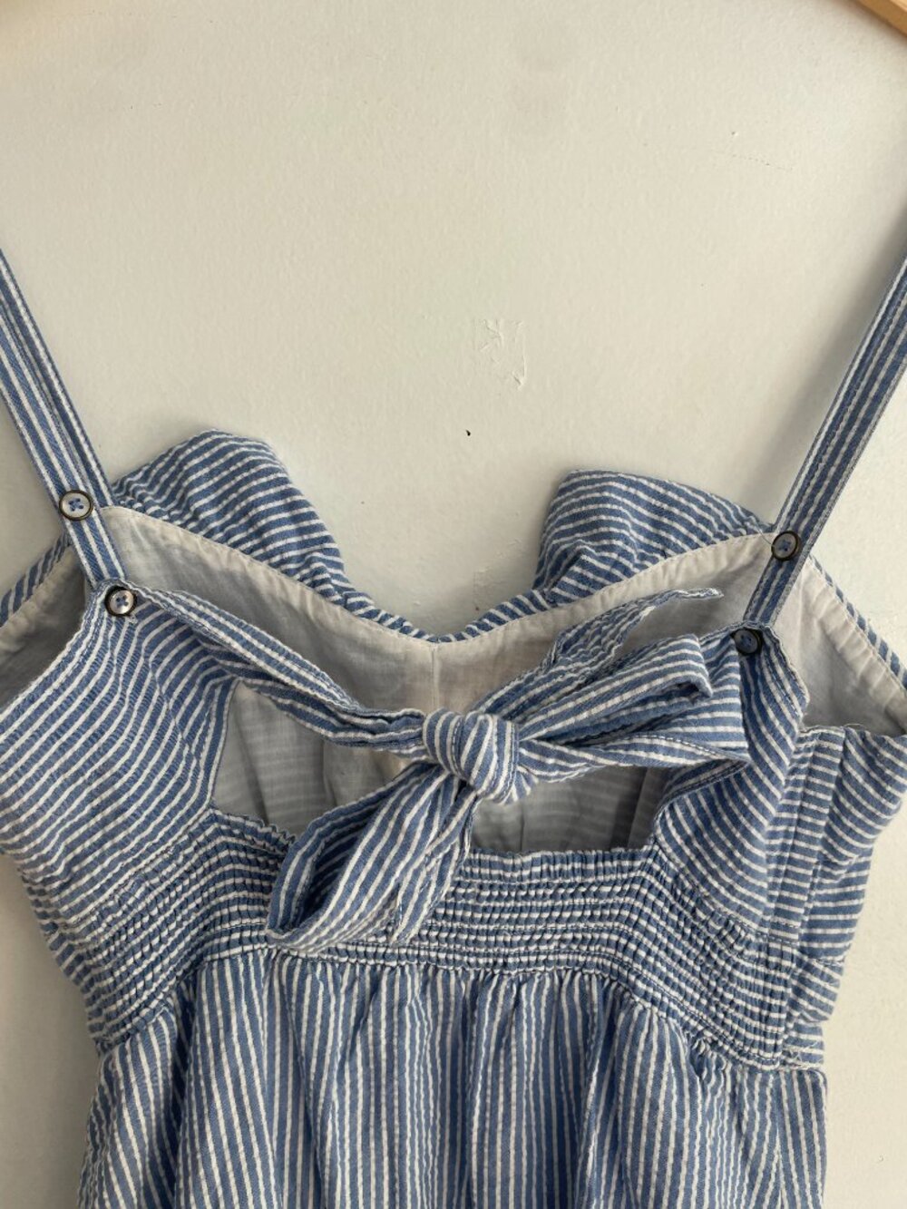 American Eagle | Blue and White Striped Tie Back Mini Summer Dress | 6 - Picture 6 of 6